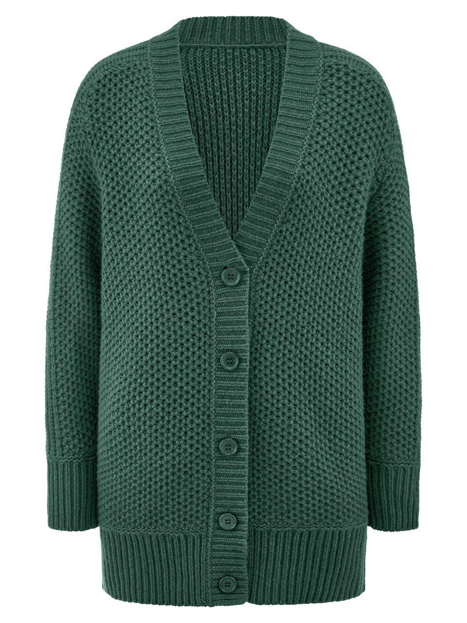 Long-Strickjacke Fadenmeister Berlin türkis günstig online kaufen
