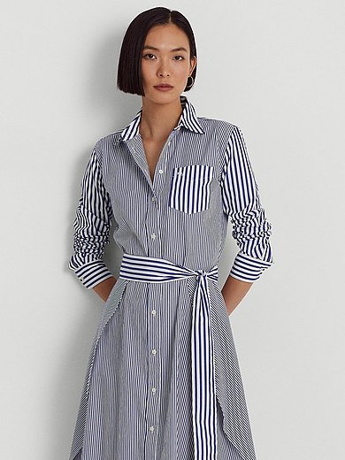 Bont Spanje Remmen Lauren Ralph Lauren - Jurk met overhemdkraag - blauw/wit