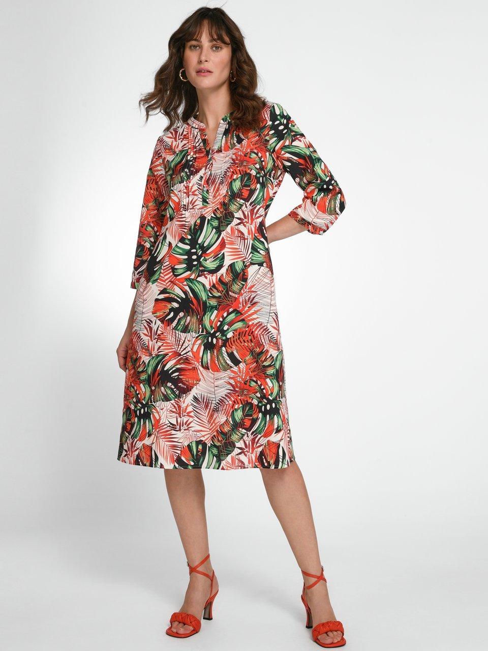 Peter Hahn La robe manches 3 4 ecru multicolore