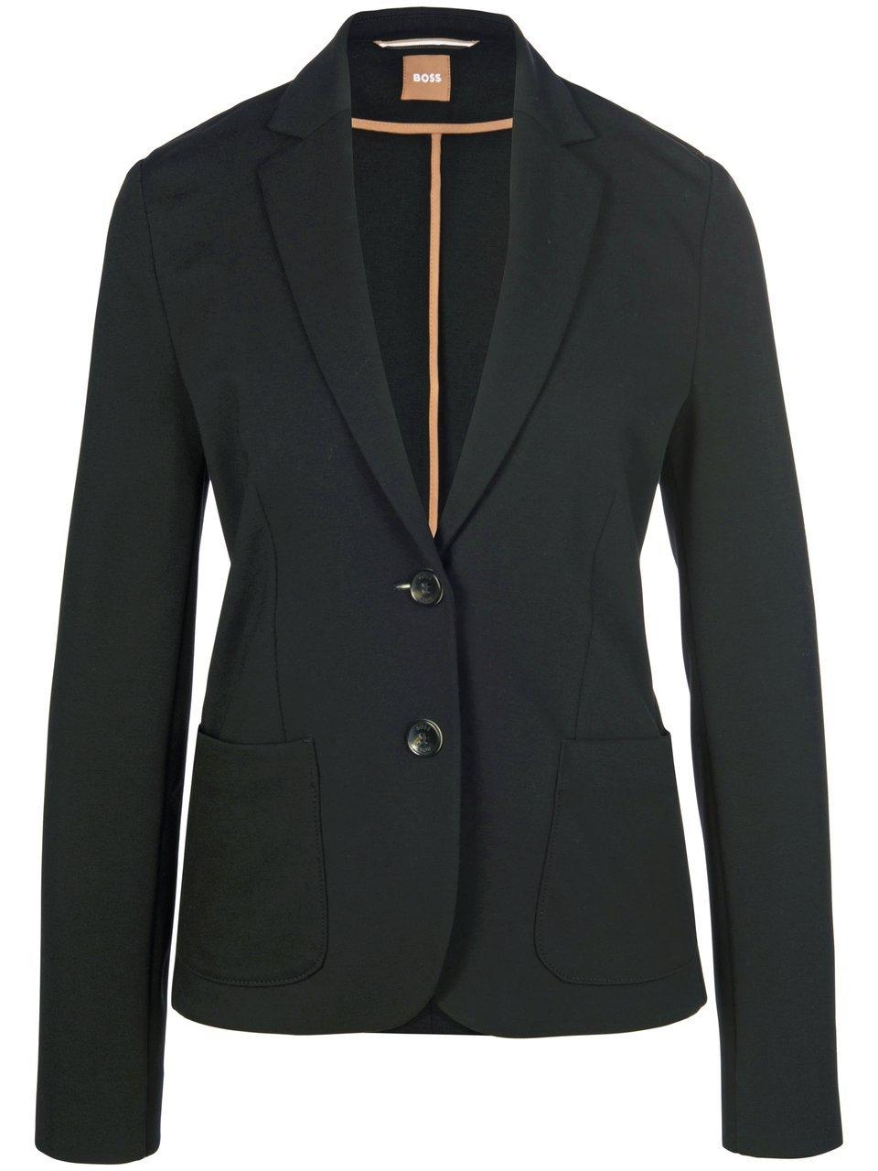 Jersey blazer revers Van BOSS zwart