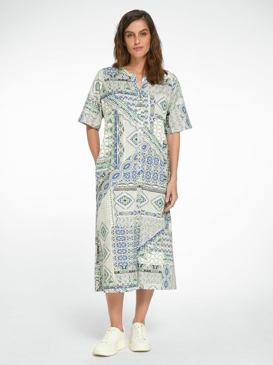 Green Cotton La robe en jersey Dorthe 100 coton multicolore blanc gris