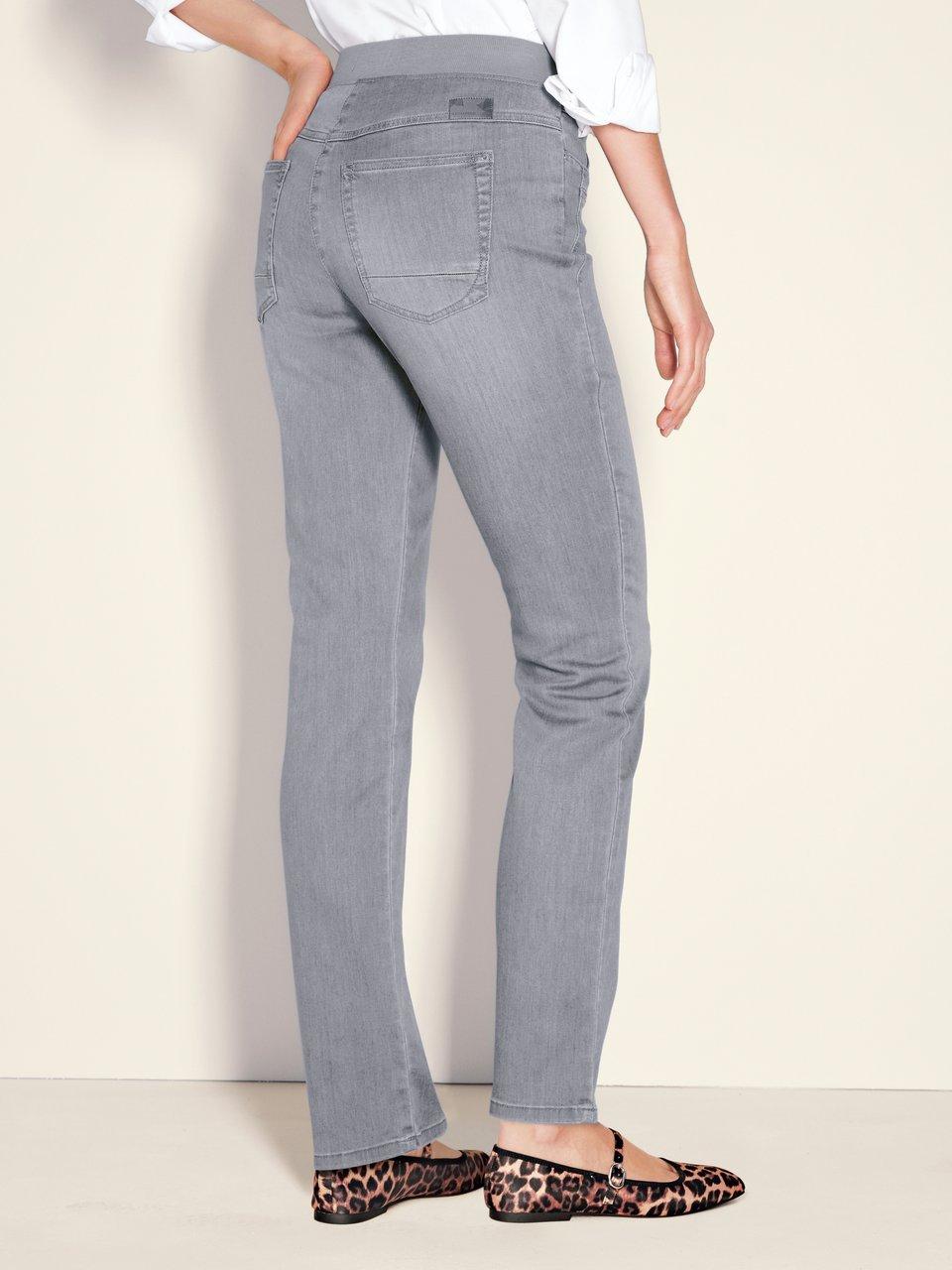 Raphaela By Brax Flared fit broek met elastische band, model 'PAM' in lichtgrijs online kopen | P&C