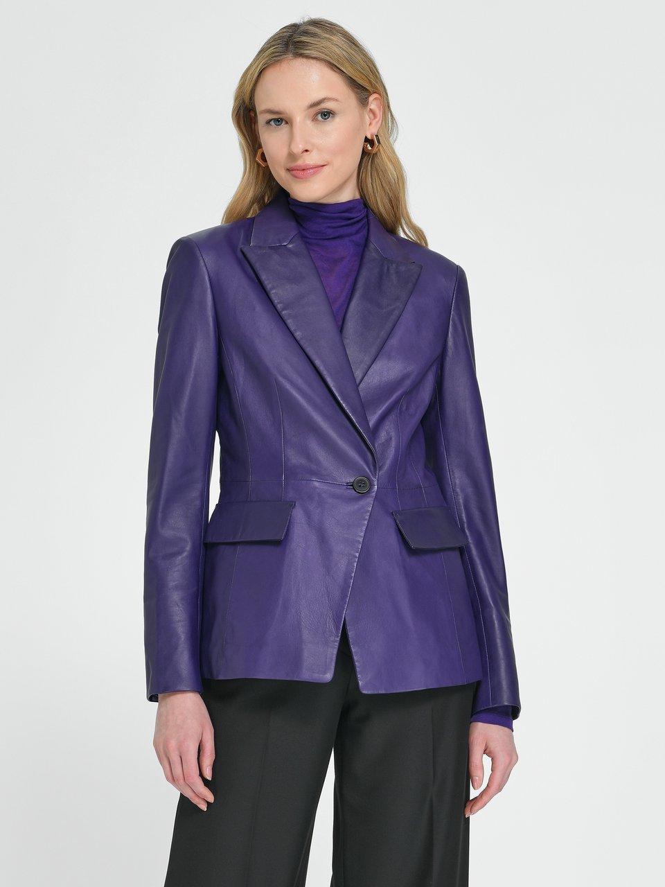 Riani - Leren blazer met reverskraag