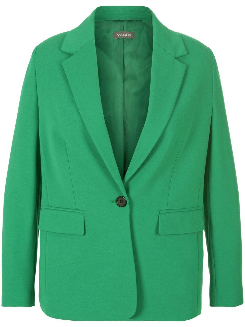 Jersey blazer in afkledend model Van Samoon groen
