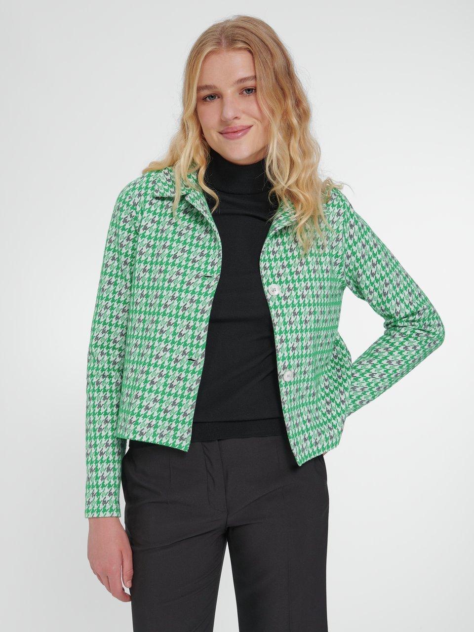 Peter Hahn - Jersey jacket with turn-down collar - green/multicoloured