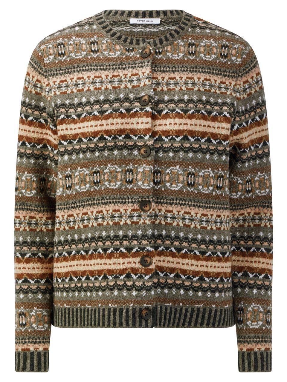 Strickjacke Rundhals-Ausschnitt Peter Hahn mehrfarbig günstig online kaufen
