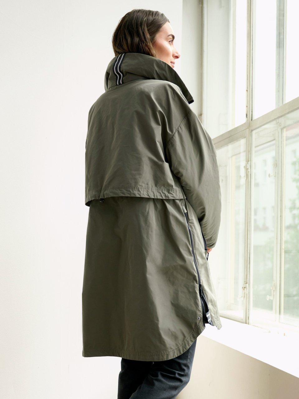 Kapuze Kurzmantel Oliv Damen Damen Parka Jacke Echtpelz Parka