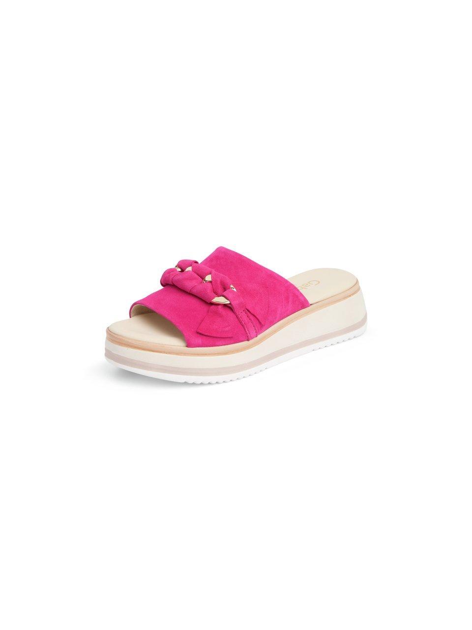 Slippers plateauzool echt leer Van Gabor Comfort pink