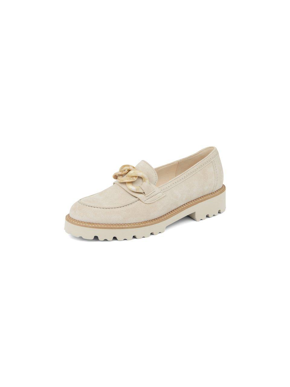 Gabor, 45.241.12, Beige nubuck instapper/mocassin wijdte F