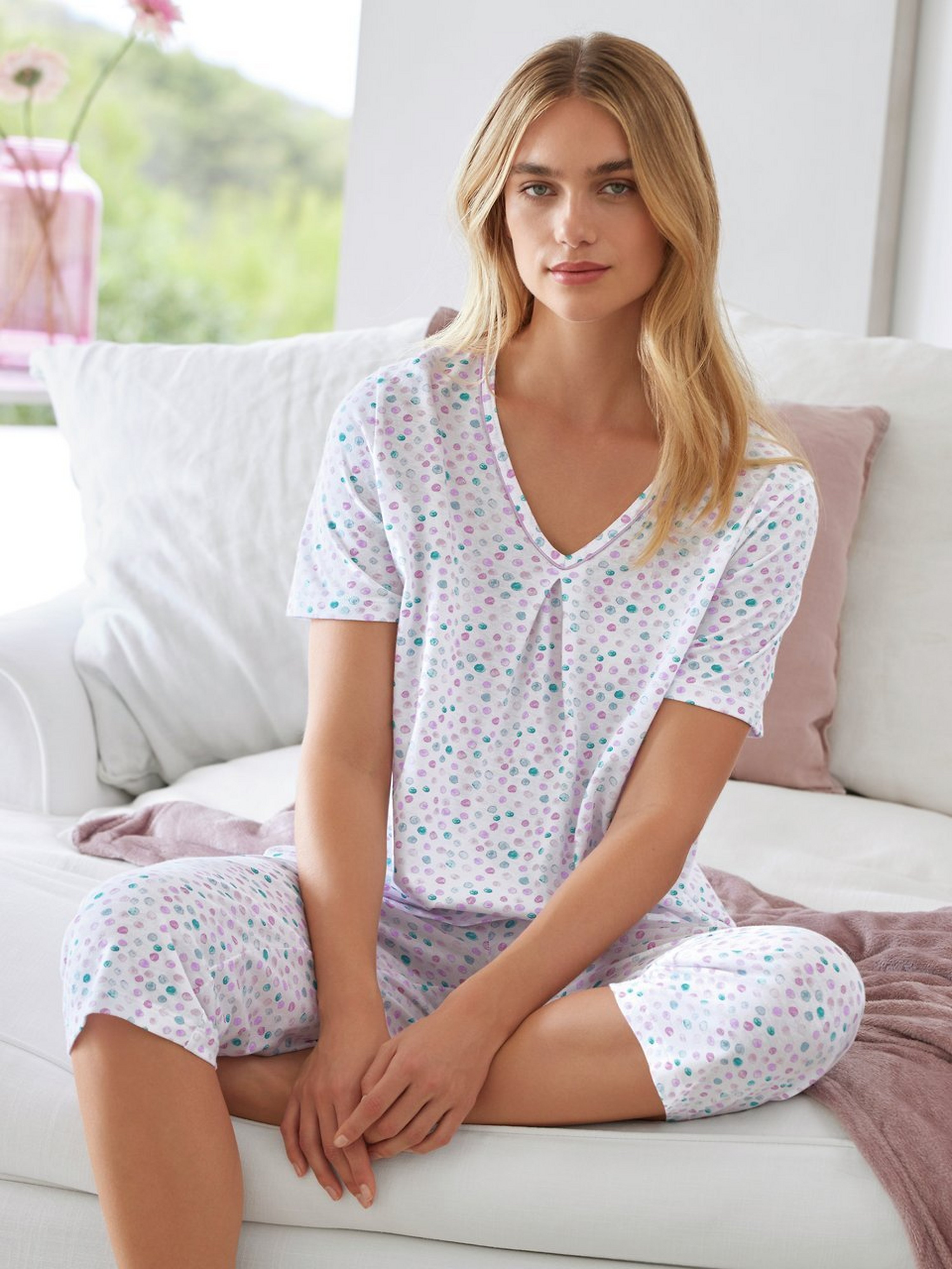 Pyjama 100% katoen Van Hautnah wit
