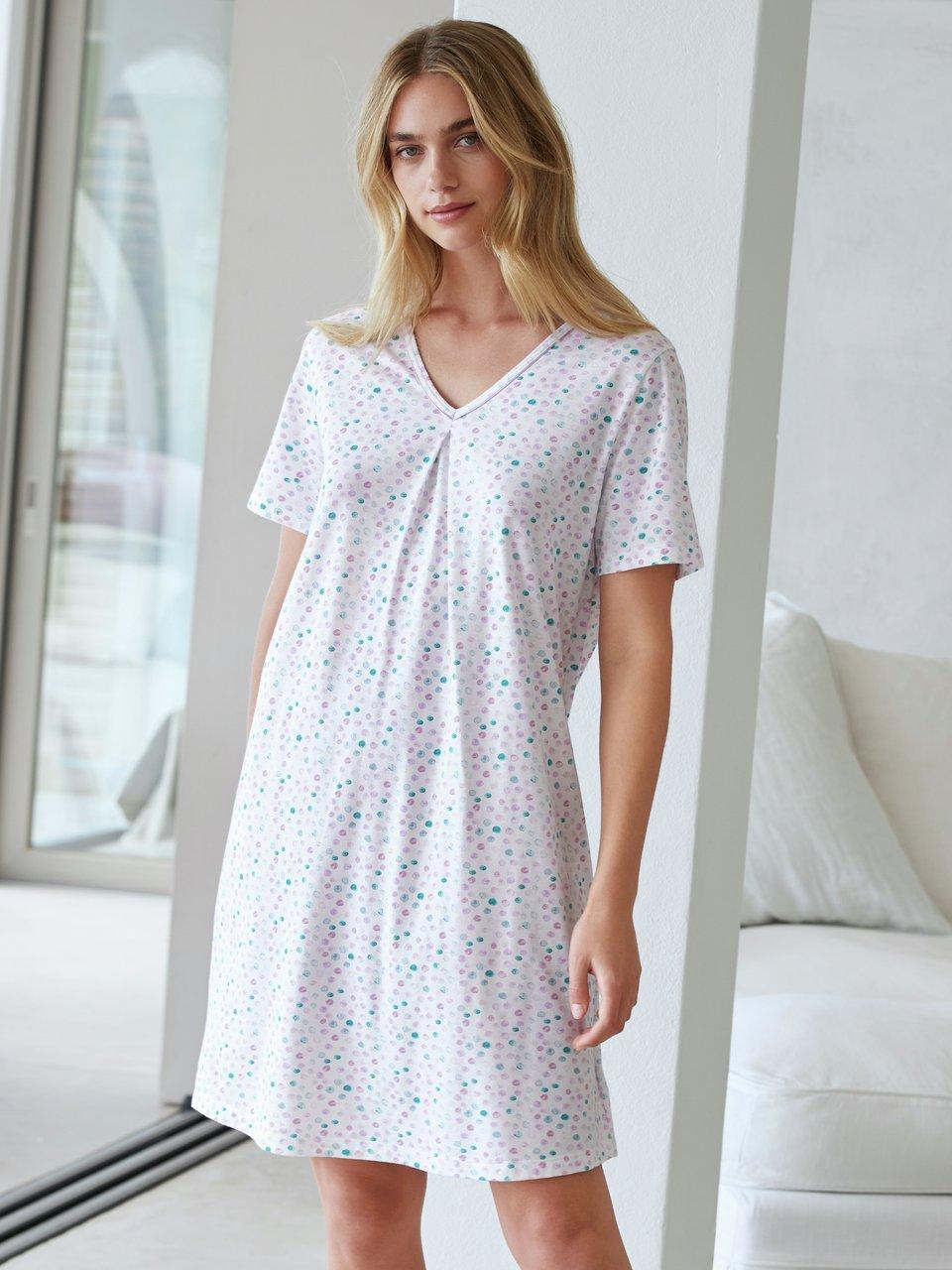 Hautnah La chemise de nuit 100 coton blanc gris multicolore