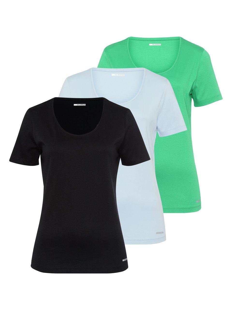 Rundhals-Shirt im 3er-Set St. Emile blau günstig online kaufen