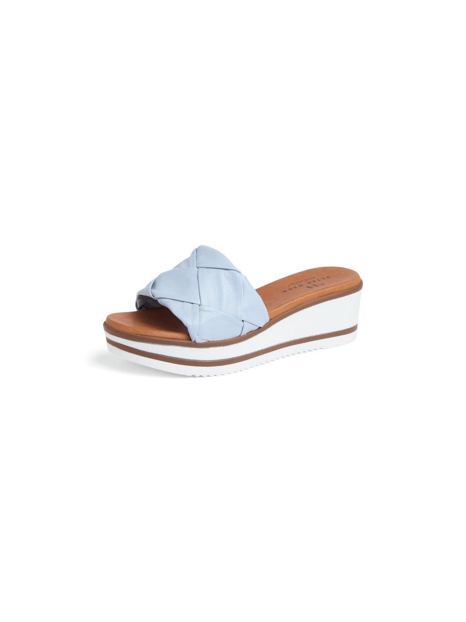 Plateau-slippers geitennappa Van Peter Hahn blauw