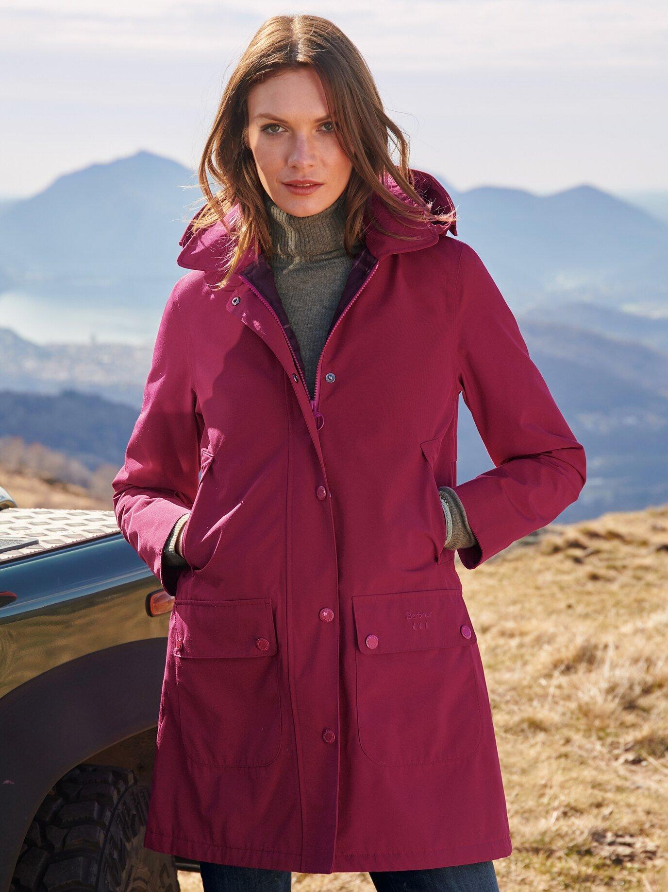 barbour pink coat