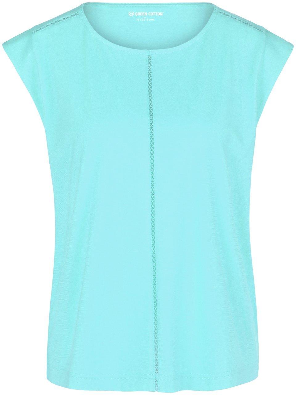 Shirt Anne Sofie ronde hals 100% katoen Van Green Cotton turquoise