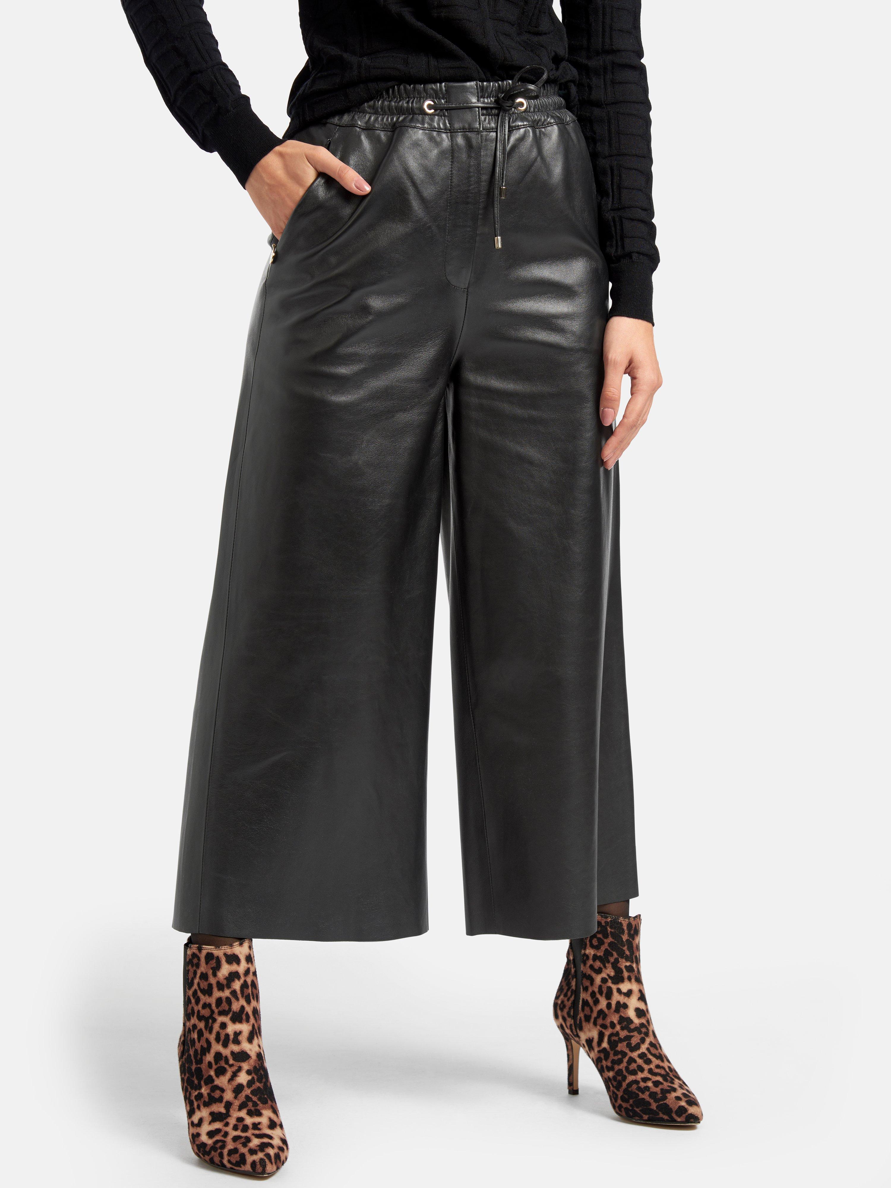 Laura Biagiotti ROMA - Leren culotte van lamsnappaleer - zwart
