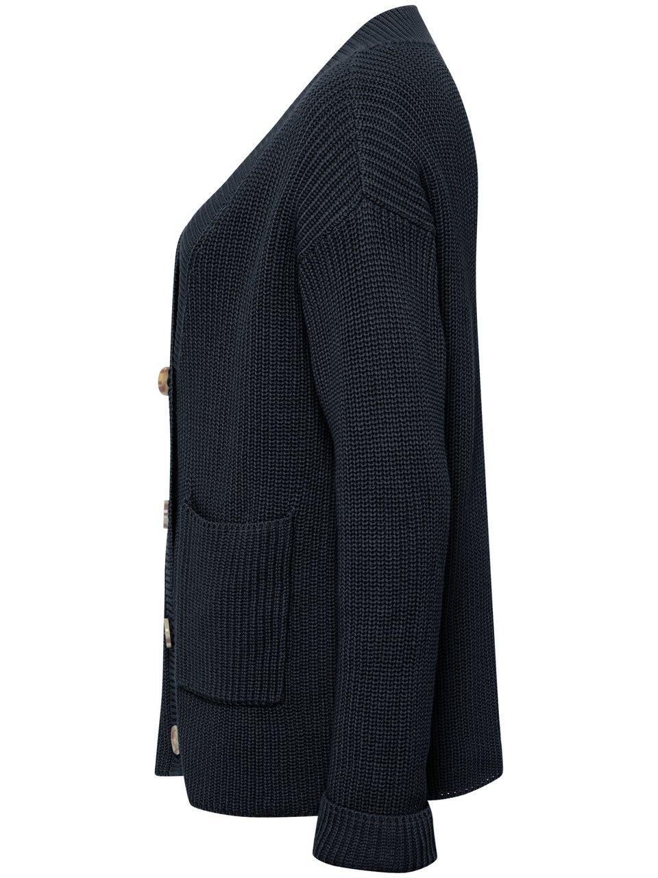 Thumbnail - Strickjacke V-Ausschnitt Peter Hahn blau