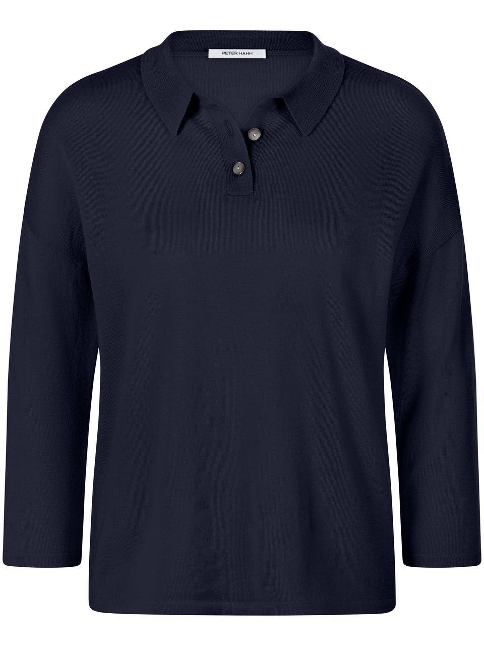 Polo-Pullover 3/4-Arm Peter Hahn blau günstig online kaufen