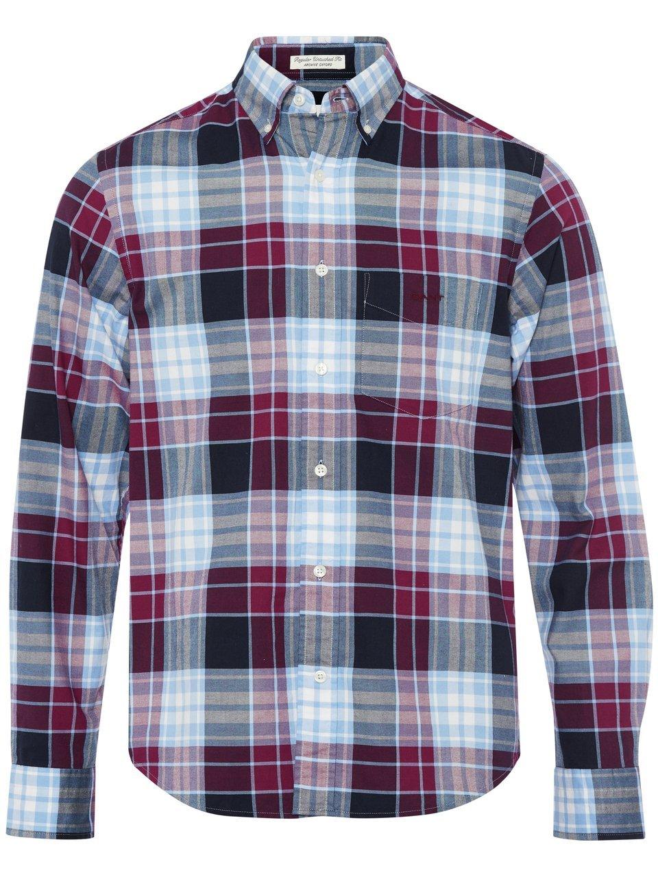 Gant Geruit overhemd Van  blauw