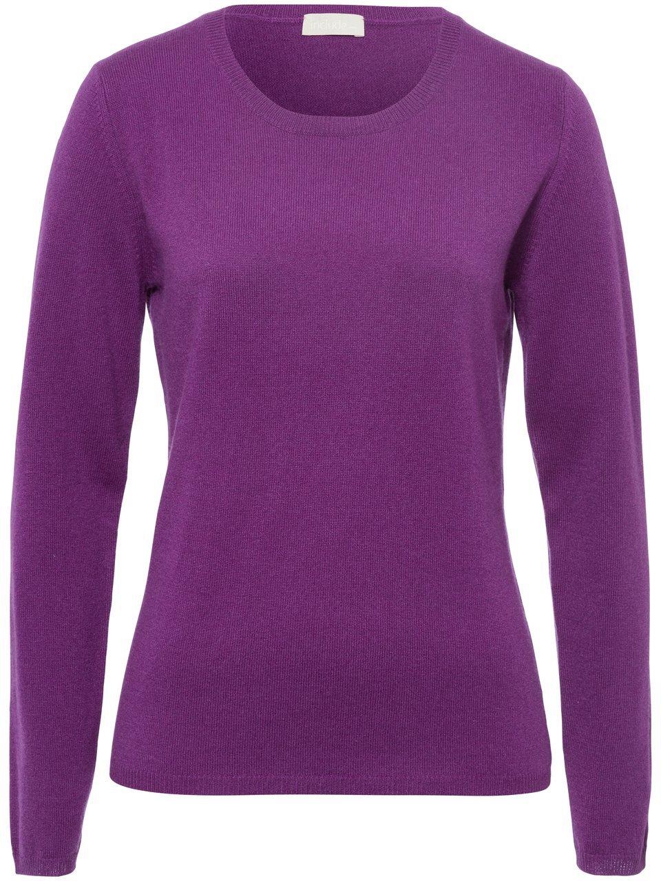 Rundhals-Pullover aus Schurwolle und Kaschmir include lila günstig online kaufen