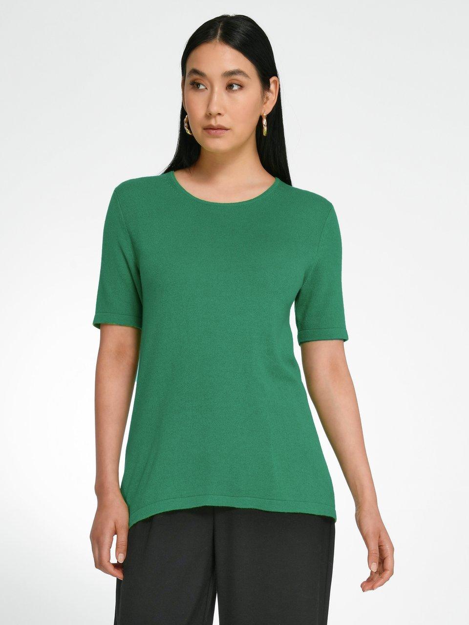 Peter Hahn Rundhals-Pullover aus Seide mit Kaschmir Moosgrün