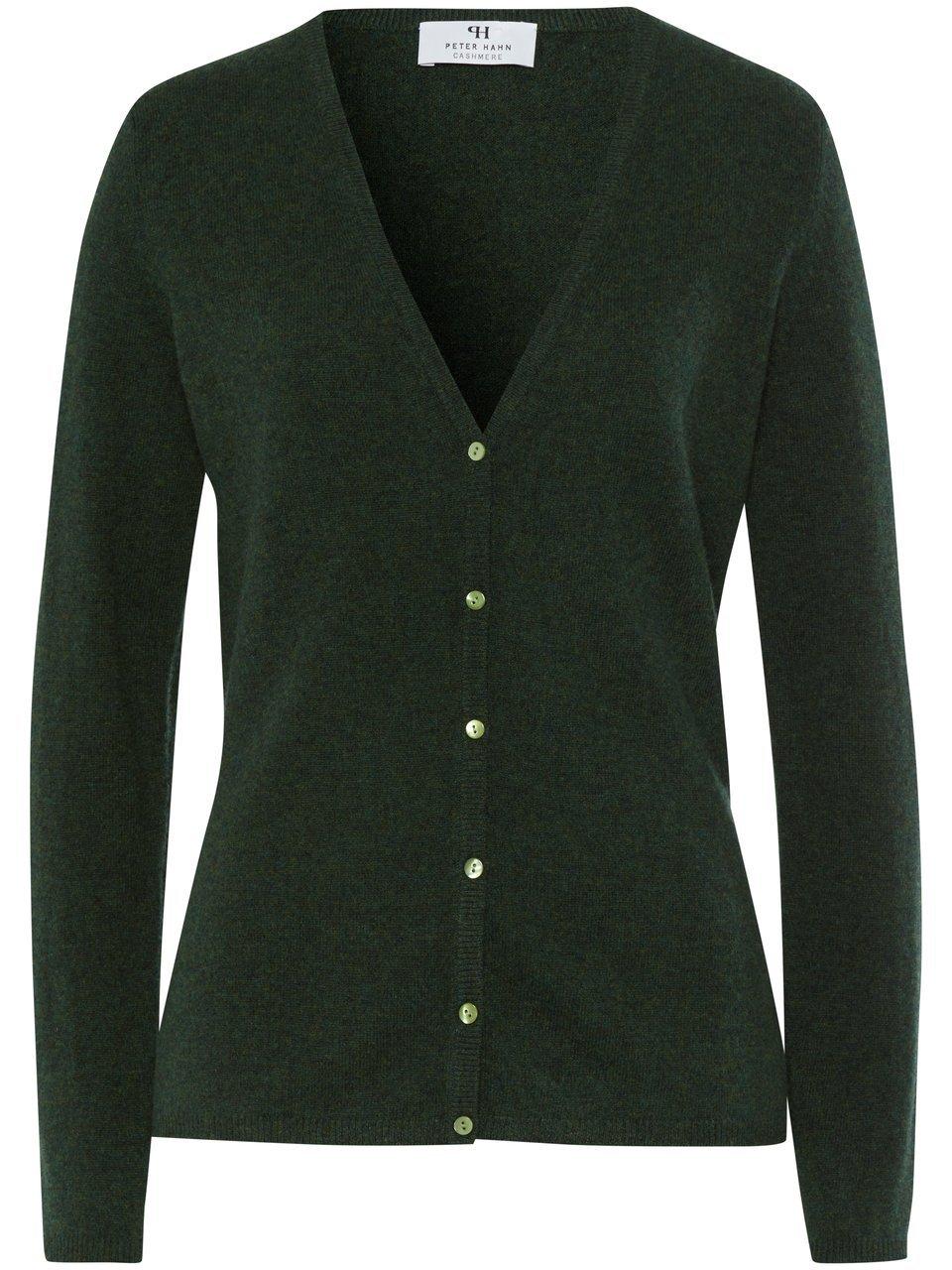 Vest 100% kasjmier model Cora Van Peter Hahn Cashmere groen