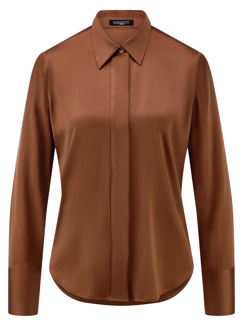 Blouse in zijdemix Van Fadenmeister Berlin bruin