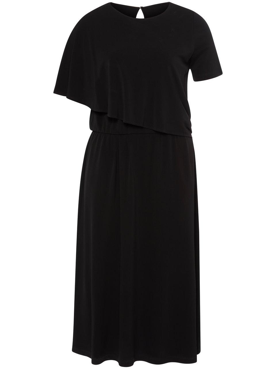 emilia lay - Heavy-Jersey-Kleid Rundhals-Ausschnitt  schwarz