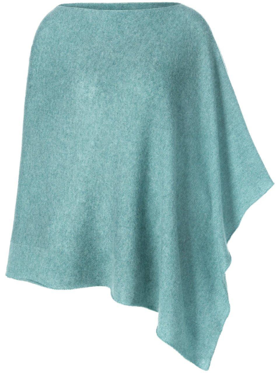 Poncho 100% kasjmier Van Peter Hahn Cashmere turquoise