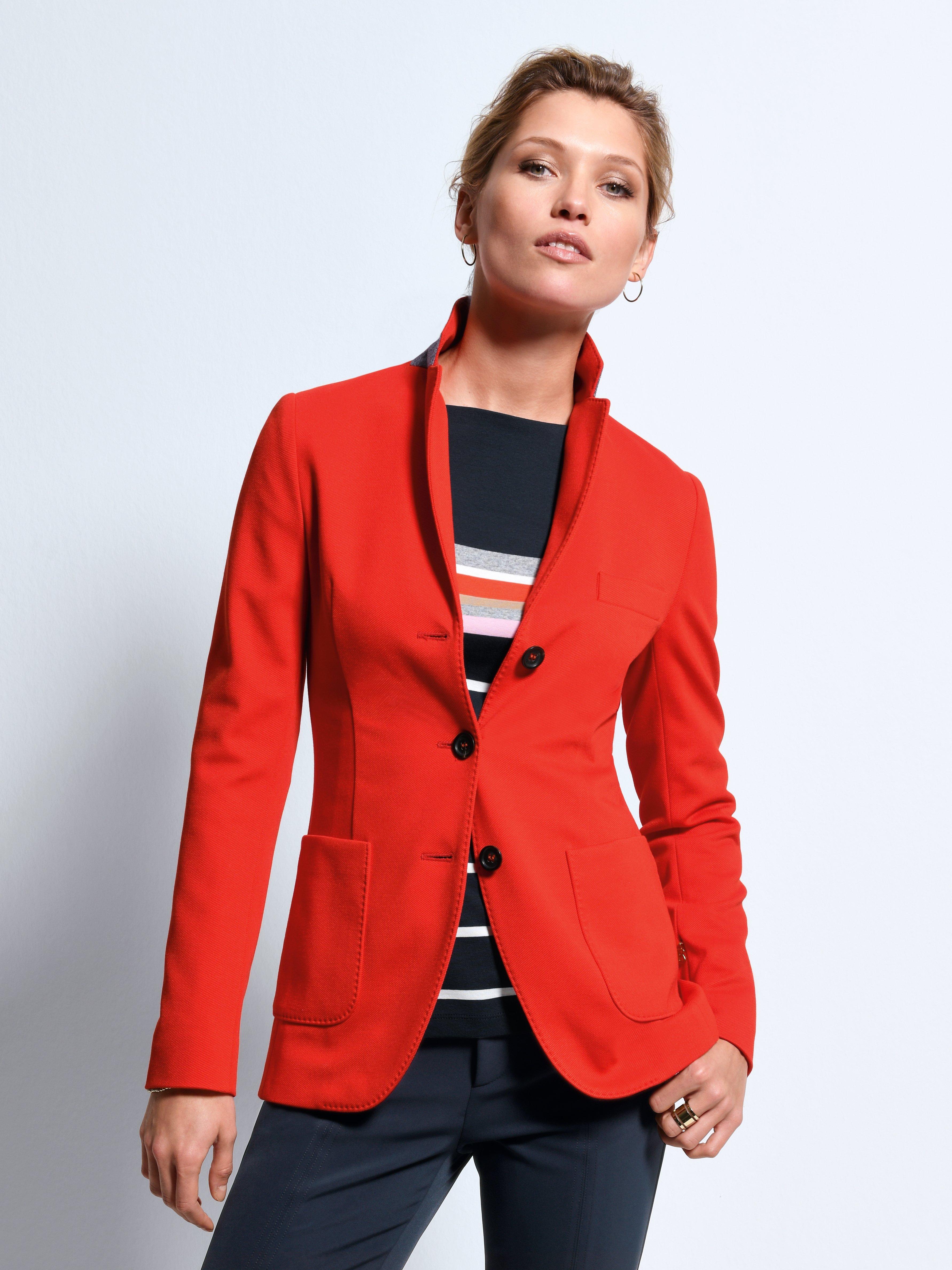 red jersey blazer