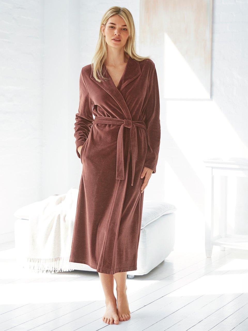 Hautnah Le manteau en velours rase coupe droite mauve fonce