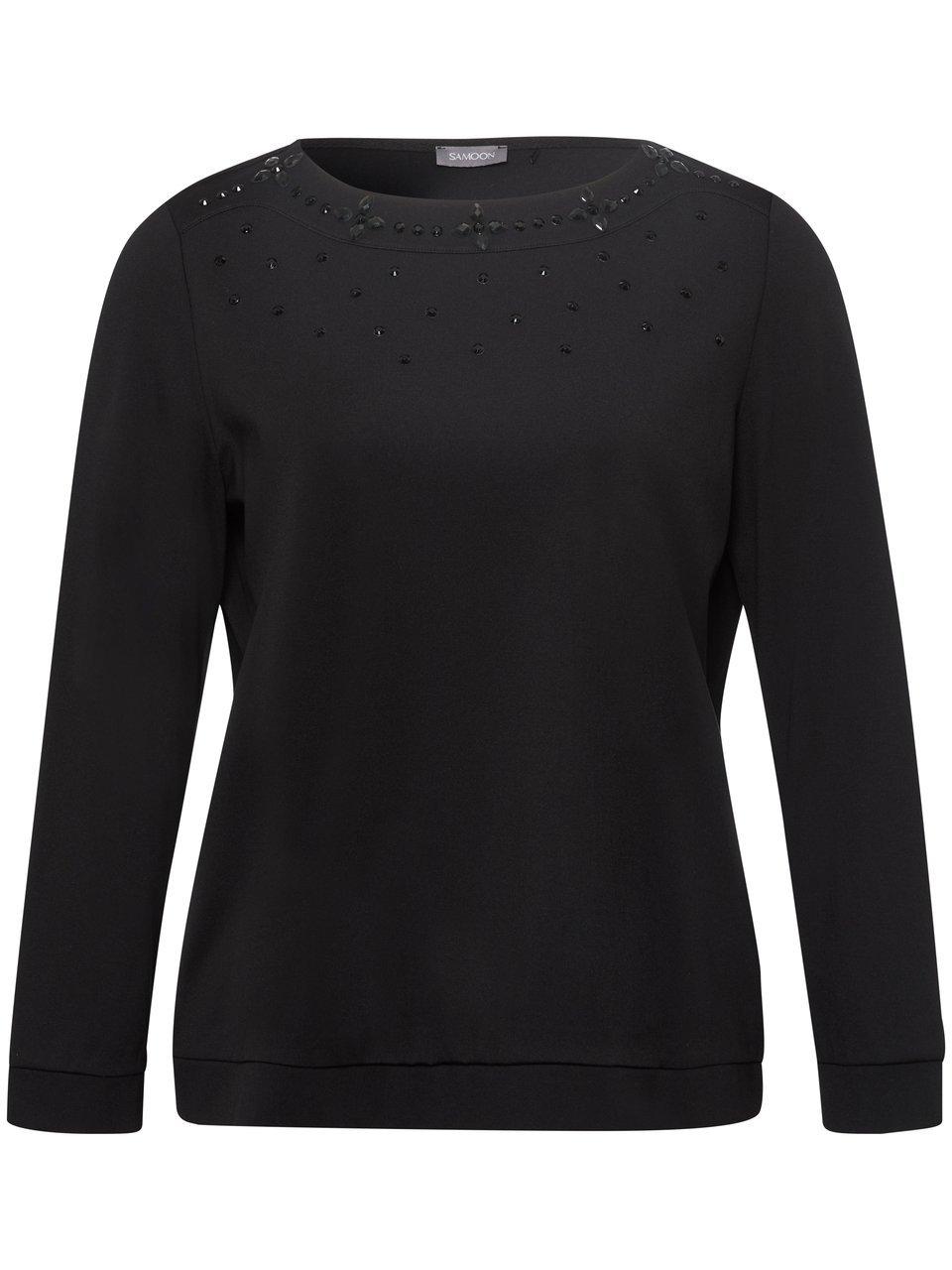 Sweatshirt U-Boot-­Ausschnitt Samoon schwarz