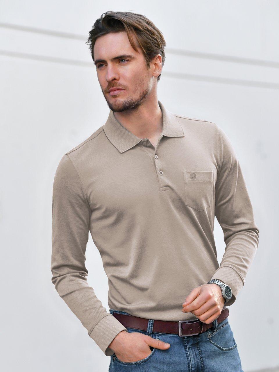 Poloshirt lange mouwen Van Bugatti beige