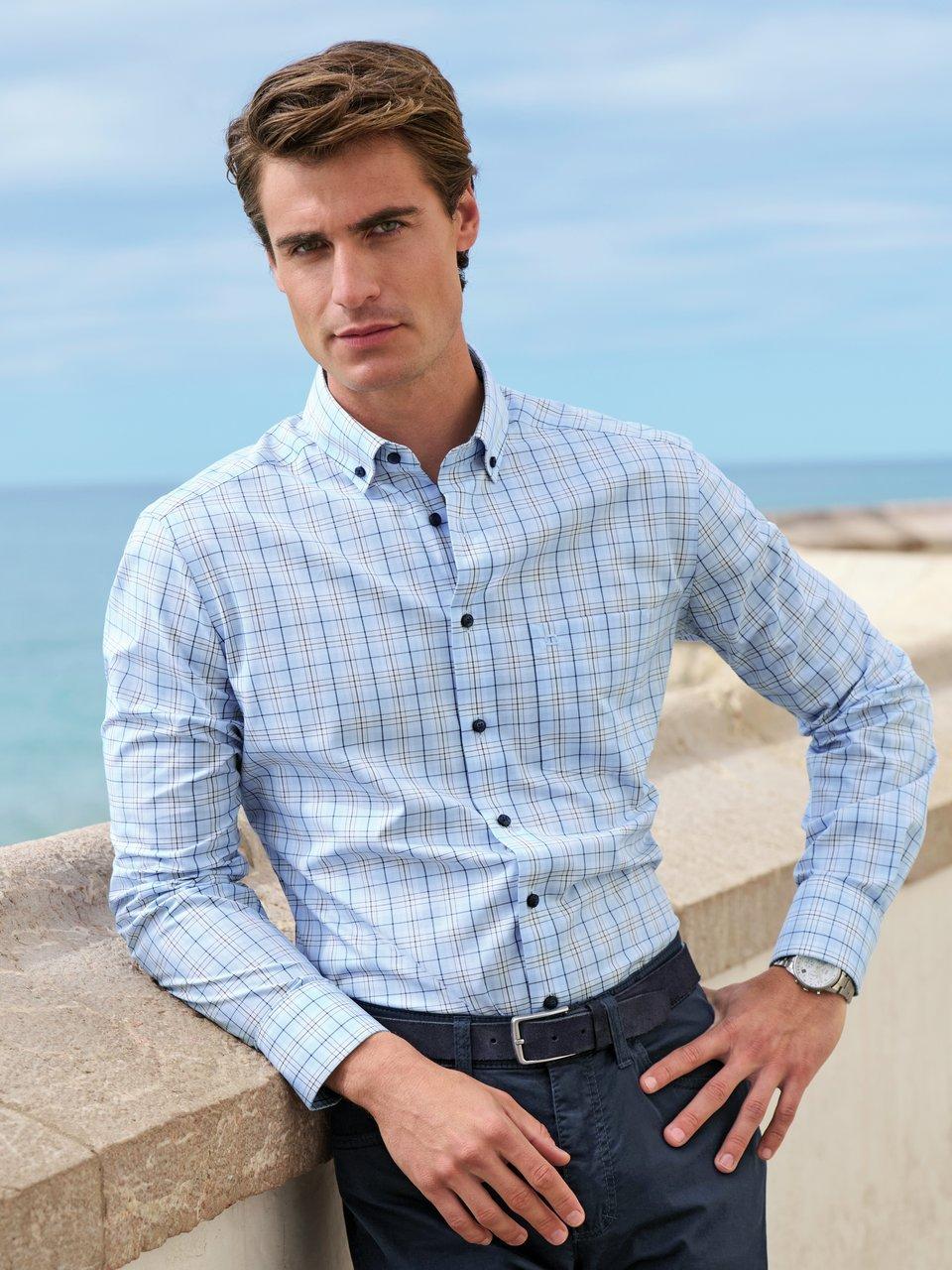 COOFANDY Klederdrachthemd voor heren, lange mouwen, geruit Oktoberfest, regular fit, geruit hemd, vrijetijdshemd, plaid, shirt, feesthemd, bovenstuk, blauw, M