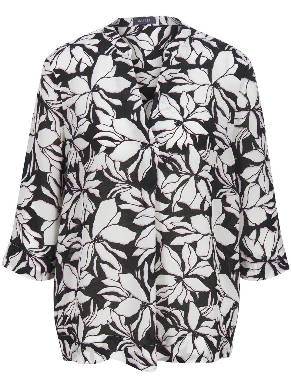 Bluse geschlitztem 3/4-Arm BASLER schwarz günstig online kaufen