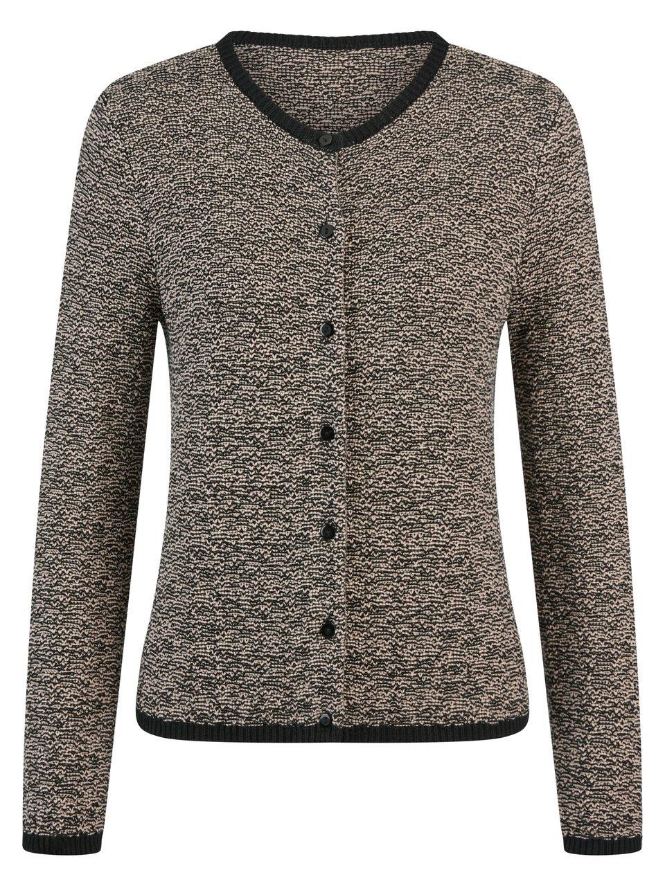 Strickjacke Rundhals-­Ausschnitt Fadenmeister Berlin schwarz günstig online kaufen