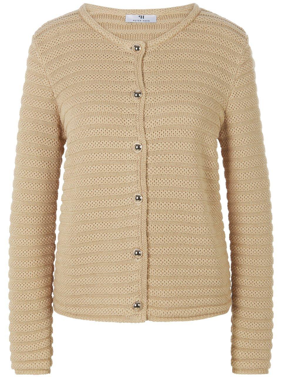 Strickjacke Rundhals-­Ausschnitt Peter Hahn beige günstig online kaufen