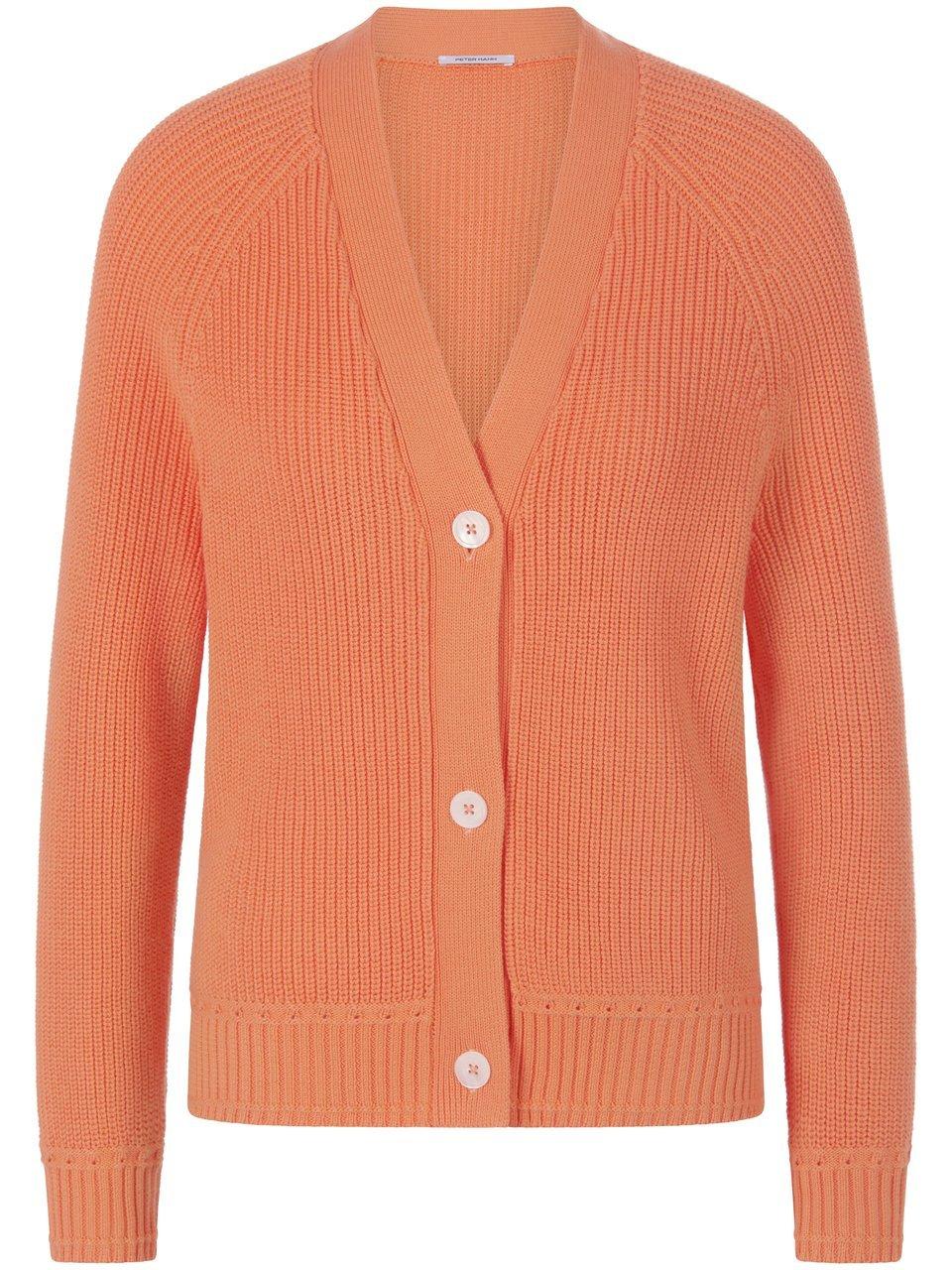 Strickjacke aus 100% Baumwolle Supima Peter Hahn orange günstig online kaufen