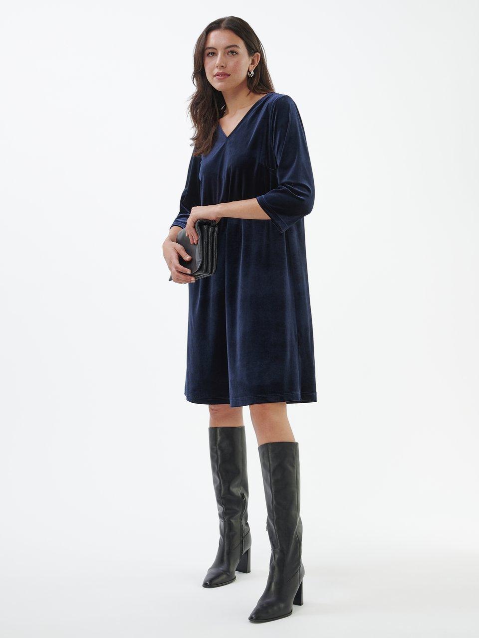 Emilia Lay - Samt-Kleid mit V-Ausschnitt