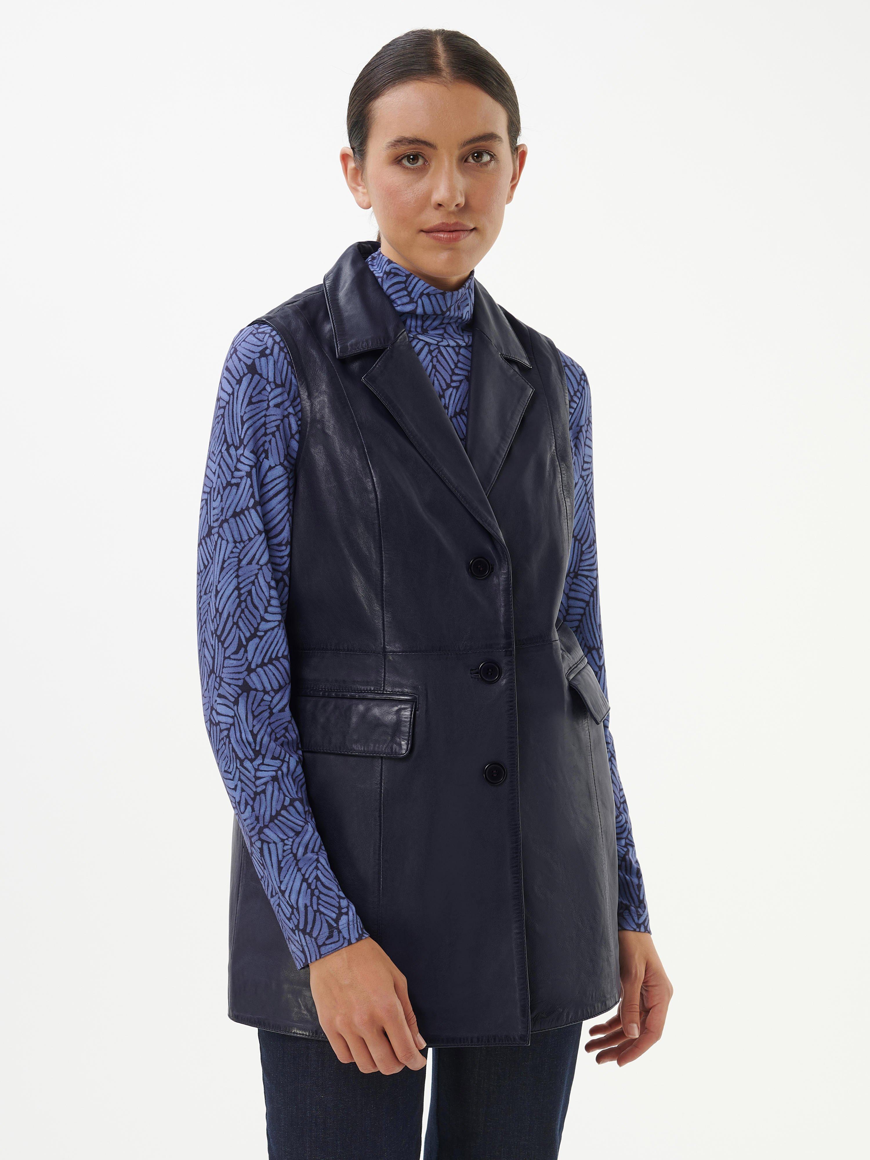 Emilia Lay - Leren mouwloos vest