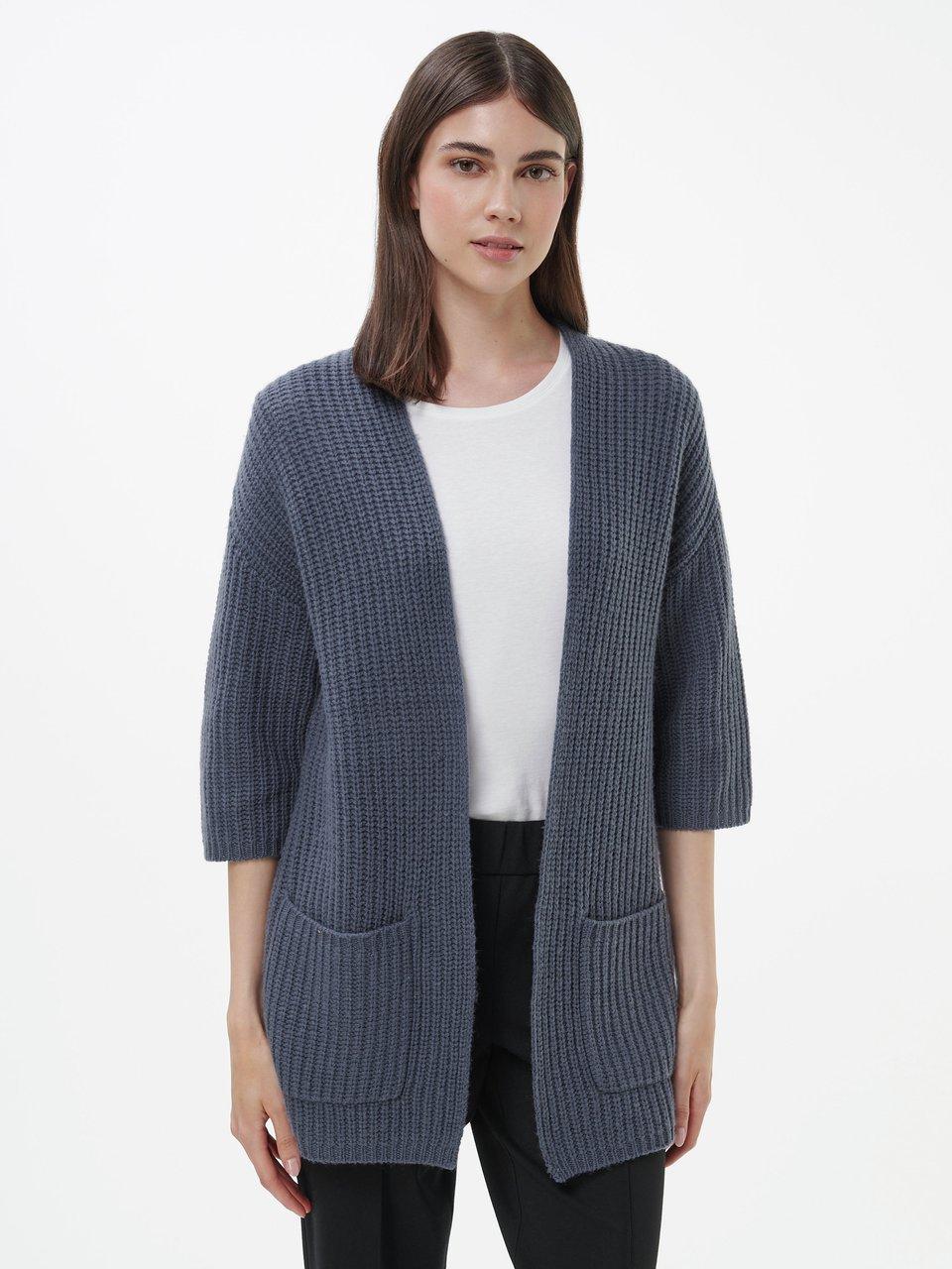 Peter Hahn - Strickjacke mit 3/4-Arm aus Schurwolle und Kaschmi