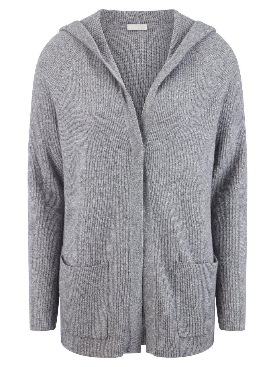 Kapuzen-Strickjacke include grau günstig online kaufen