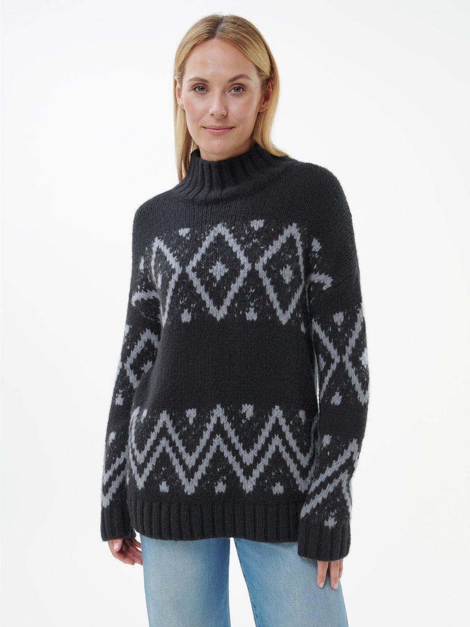 include - Pullover mit Stehkragen aus Schurwolle und Kaschmi