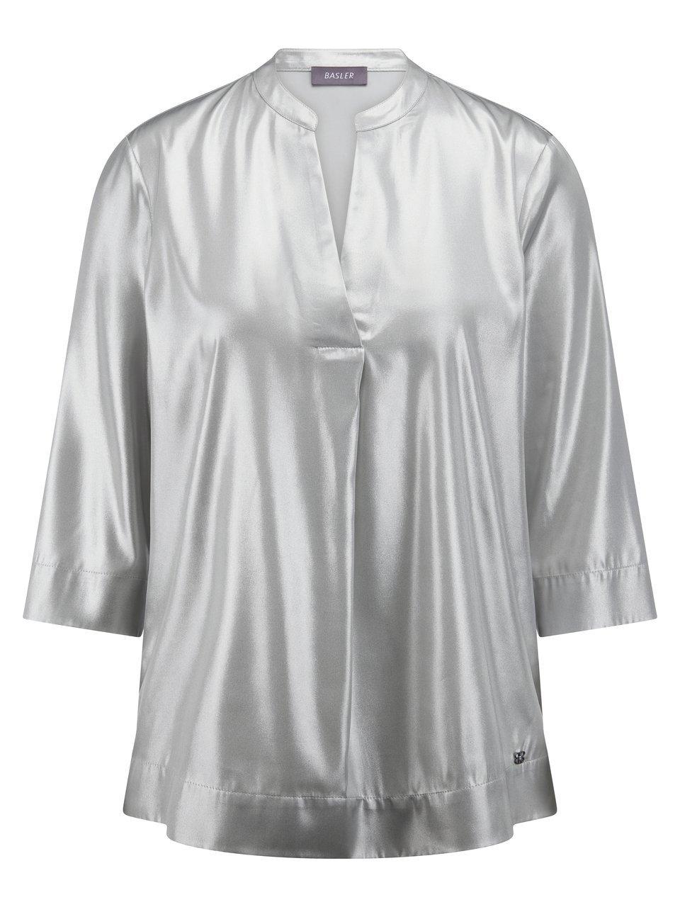 Stehkragen-Bluse BASLER silber günstig online kaufen