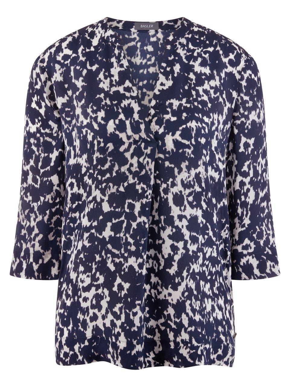 Bluse Rundhals-Ausschnitt BASLER blau günstig online kaufen