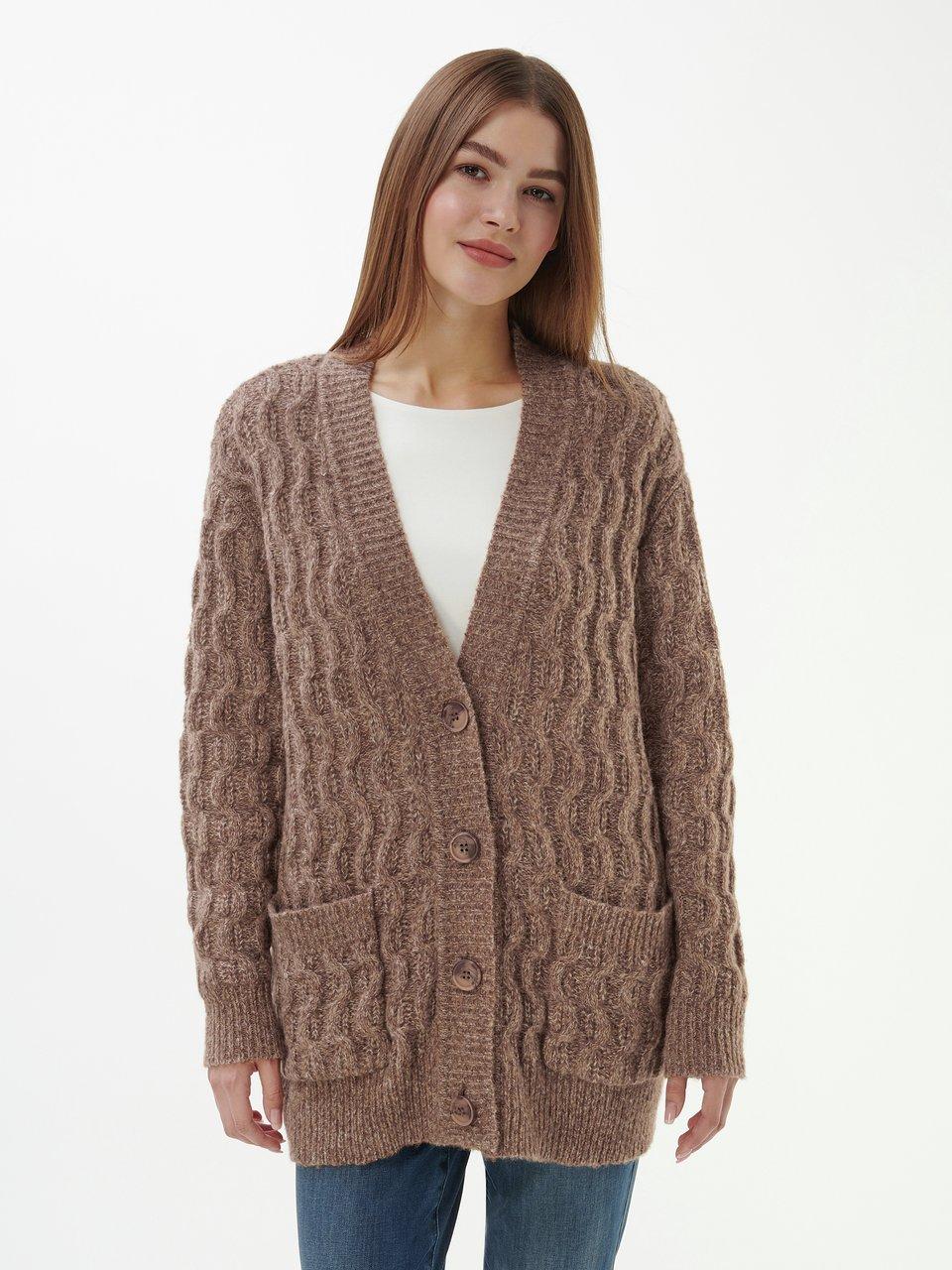 Peter Hahn Strickjacke Camel-Melange