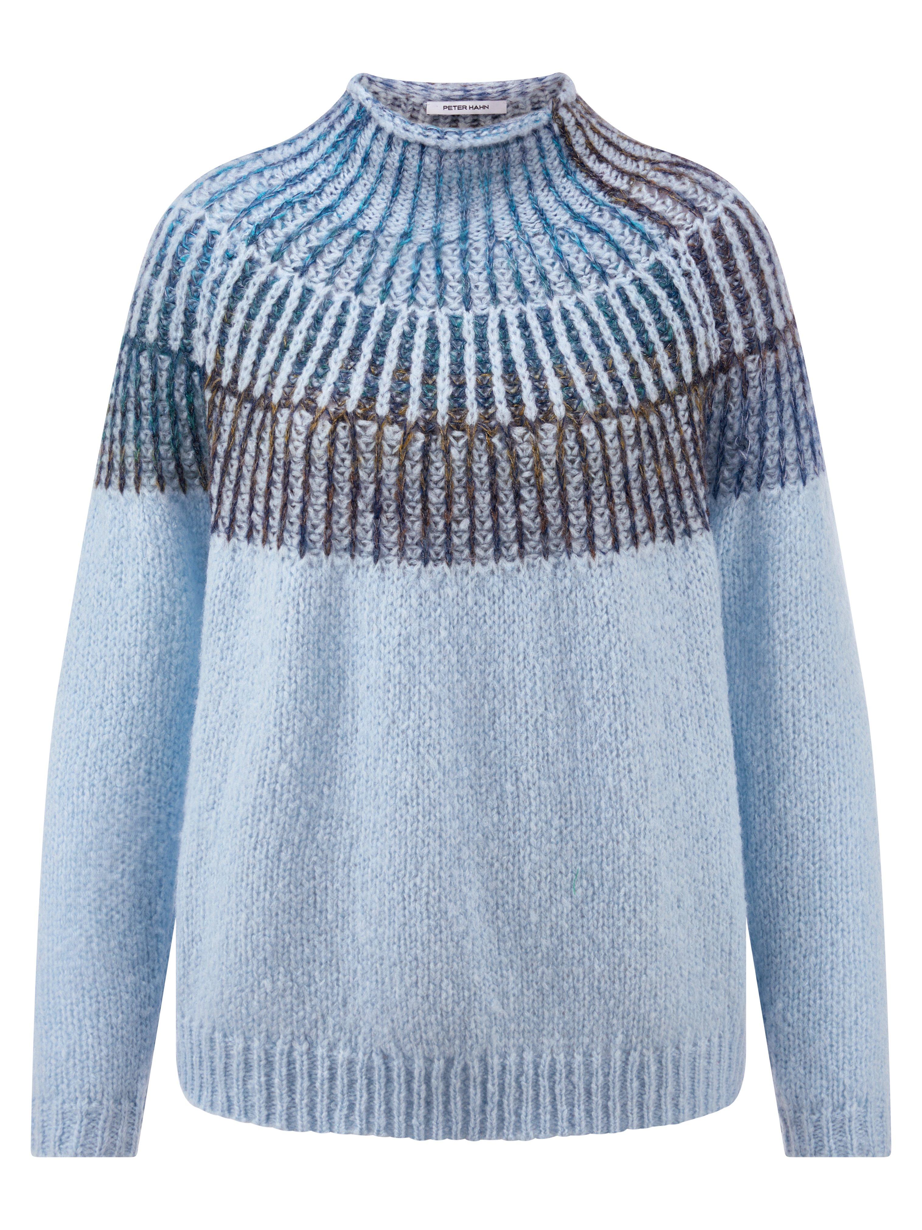 Pullover Stehkragen Peter Hahn blau günstig online kaufen
