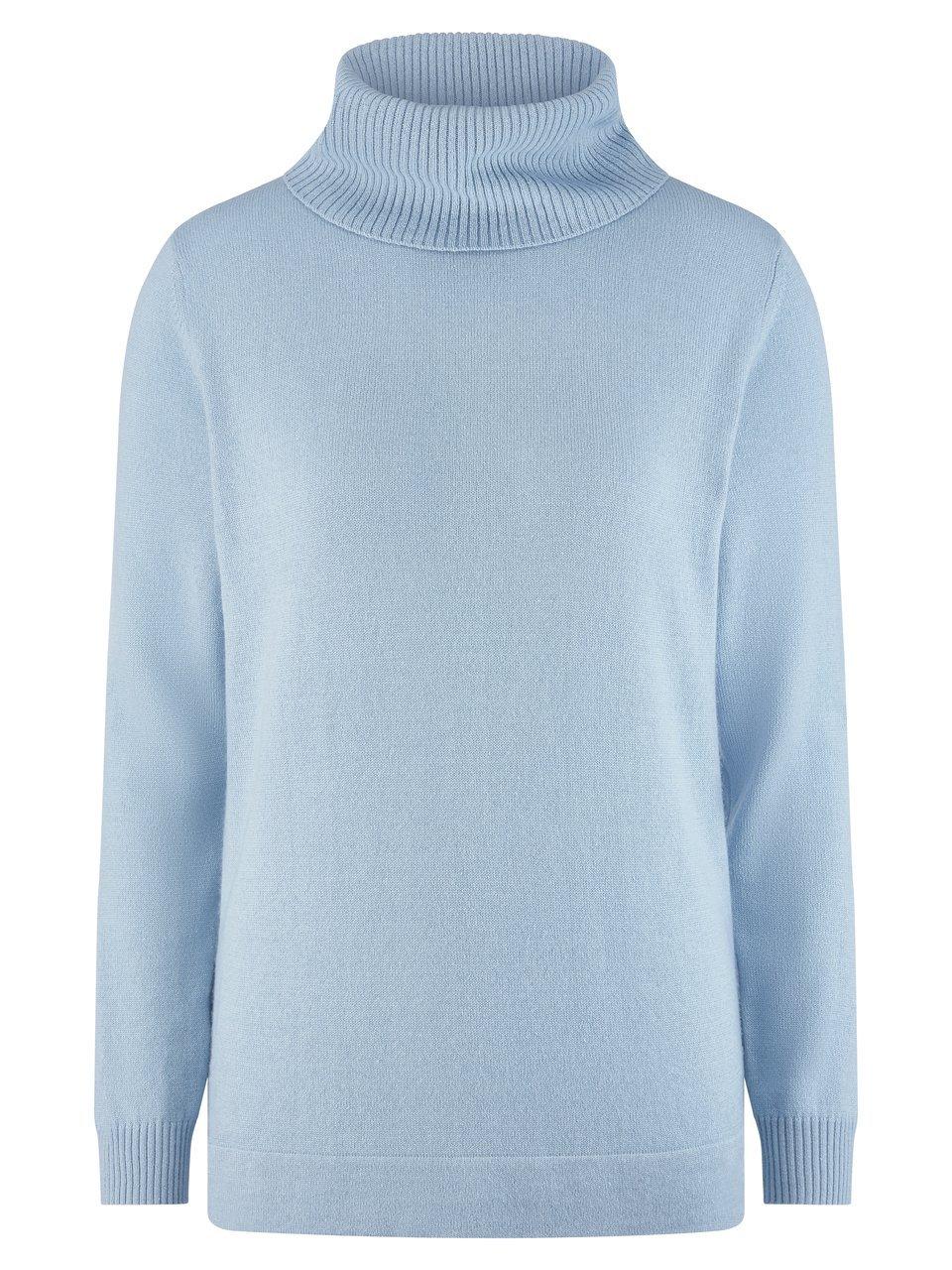 Rollkragen-Pullover Modell Tamara Peter Hahn Seide/Kaschmir blau günstig online kaufen