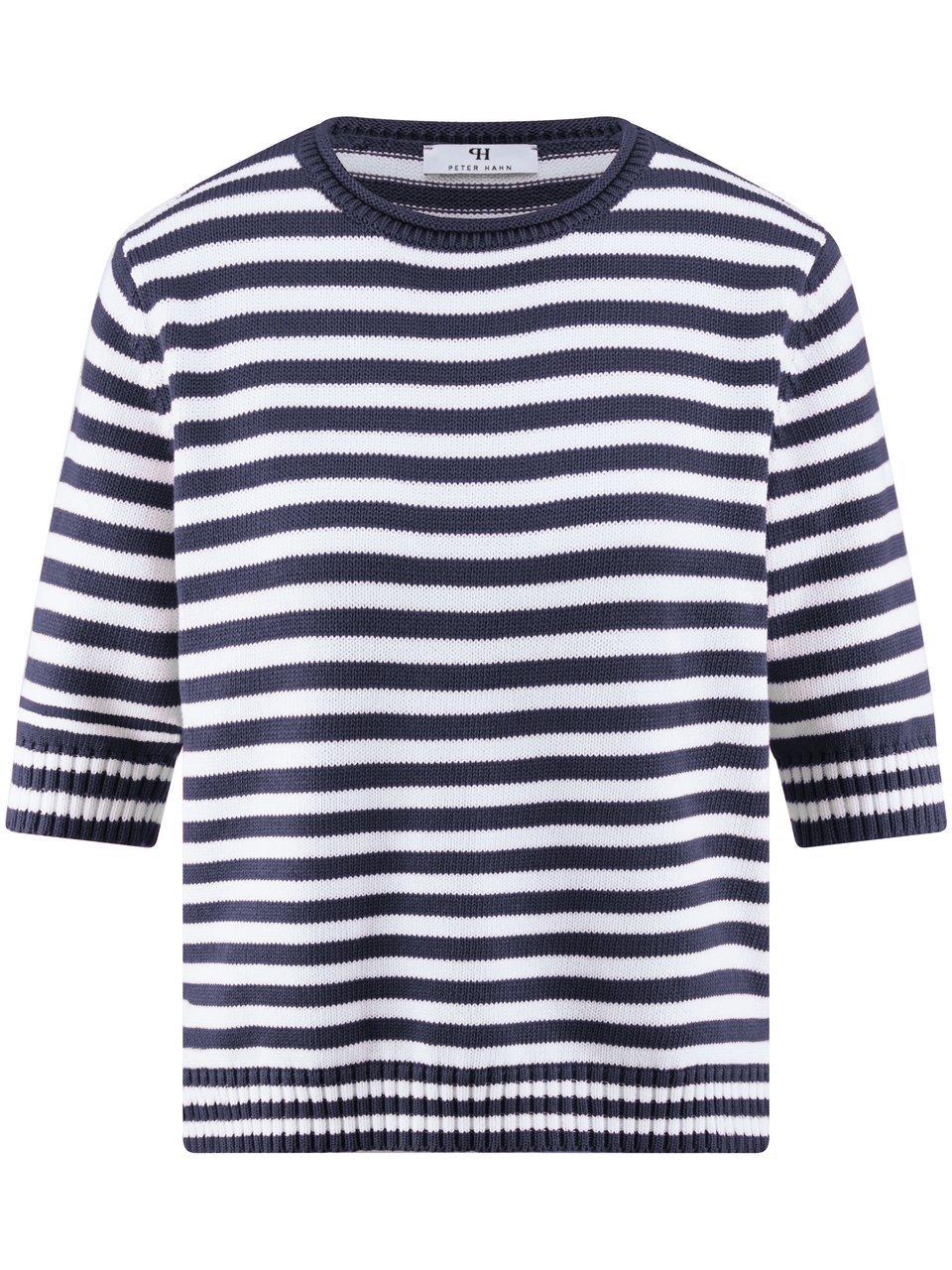 Rundhals-Pullover Rollkante Peter Hahn blau günstig online kaufen