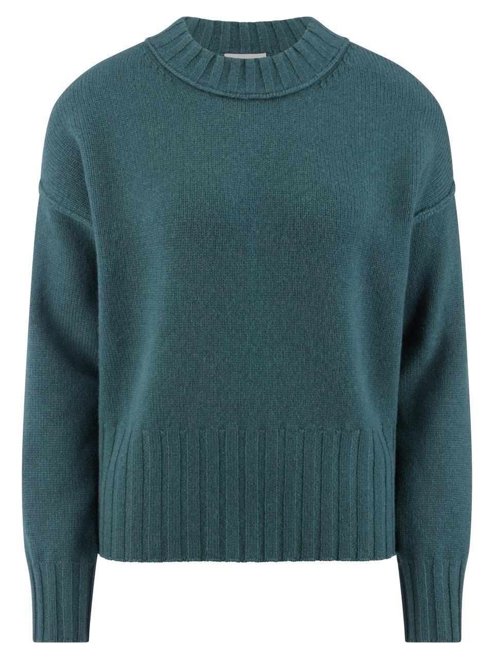 Rundhals-Pullover aus Schurwolle und Kaschmir include türkis günstig online kaufen